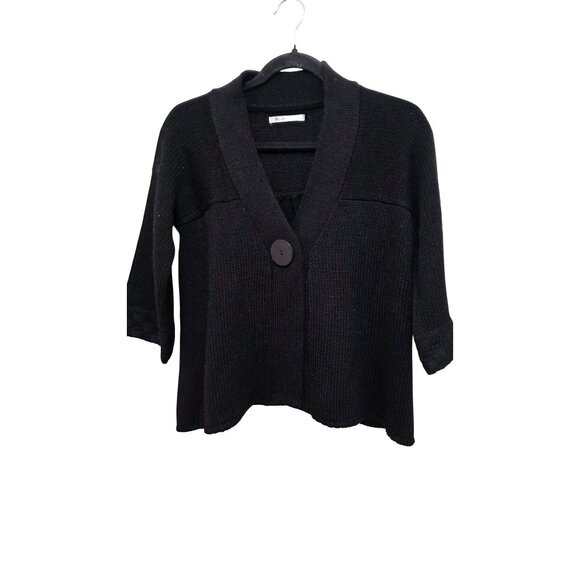 Miss Me Collection Black Button Front Knit Cardigan Sweater 3/4 Sleeves S - Picture 1 of 6